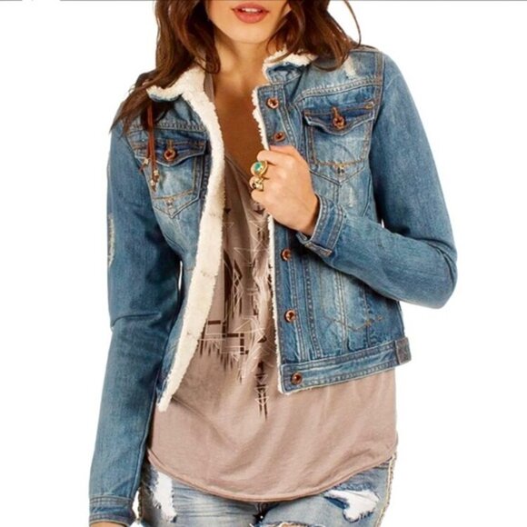 White Crow Jackets & Blazers - White Crow Sherpa Lined Jean Jacket